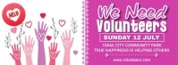 White Pastel Volunteers We Need You Facebook template