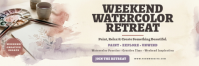 White Watercolor Retreat En-tête Twitter Template