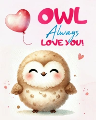 White Pastel Watercolour Pastel Digital Valentines Love Card Template Design Instagram Portrait