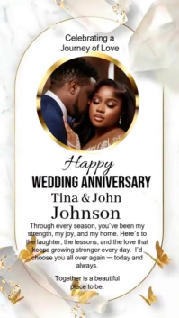 White Pastel Wedding Anniversary  Instagram Story template