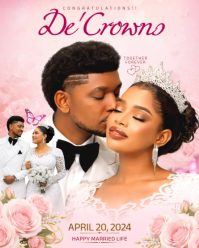 White Pastel Wedding Celebration Flyer  Instagram Portrait template