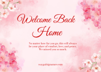 White Pastel Welcome Back Home Design  Postcard template