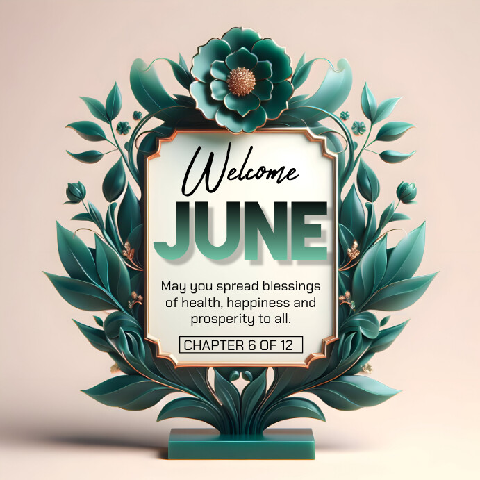 White Pastel Welcome June Instagram Post เทมเพลต | PosterMyWall