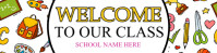 White Pastel Welcome To Our Classroom Google  Google Classroom Banner template