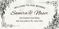 White Pastel Welcome To Our Wedding Ceremony Card Eventbrite Banner template