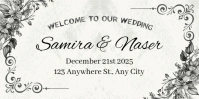 White Pastel Welcome To Our Wedding Ceremony Card Eventbrite Banner template