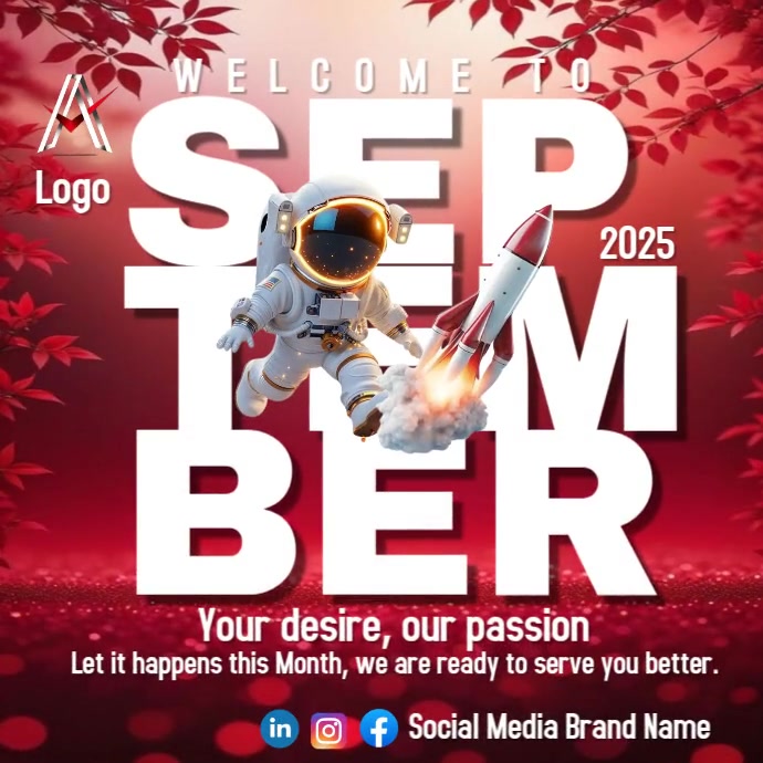 September Posts White Pastel Welcome To September Animation Design Instagram Post ...