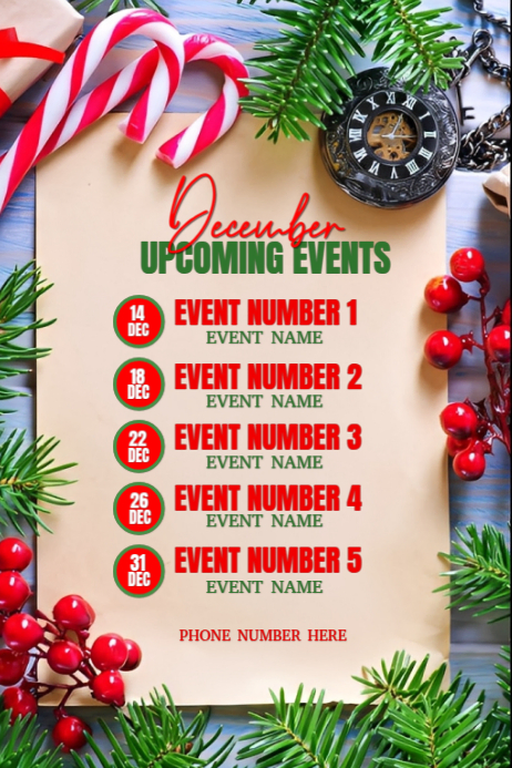 White Pastel White Background Joyful December Upcoming Event Poster ...