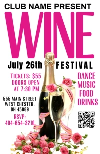 White Pastel Wine Festival  Flyers Tabloid template
