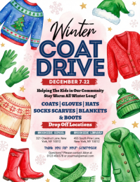 White Pastel Winter Coat Drive Flyer (us Letter) template
