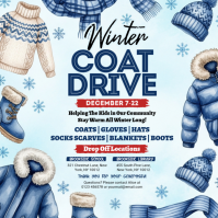 White Pastel Winter Coat Drive Instagram Post Wpis na Instagrama template
