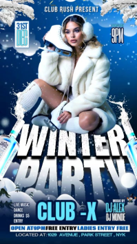 White Pastel Winter Party Weekend Template Instagram Story