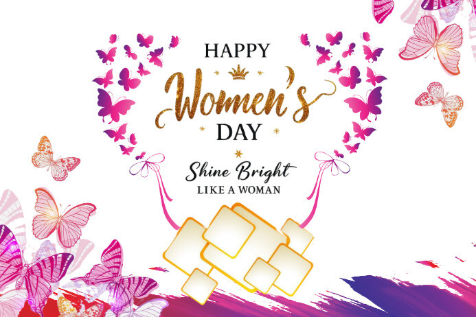 White Pastel Women's Day Poster โปสเตอร์ template