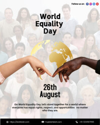 White Pastel World Equality Day  Instagram Portrait template