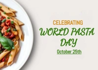 White Pastel World Pasta Day Celebration  Postcard Cartolina template