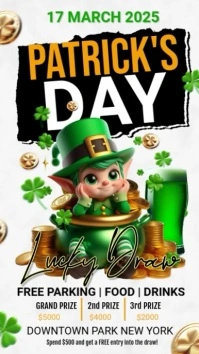 White Patrick's Day Lucky Draw Instagram Story template