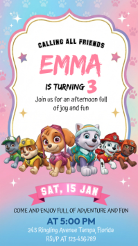 White Paw Patrol Birthday Party Instagram Story Indaba yaku-Instagram template