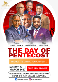 Biały Pentecost Church Service A6 Template