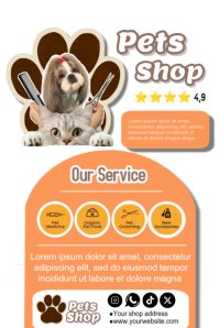 White Pet Shop Services Poster โปสเตอร์ template