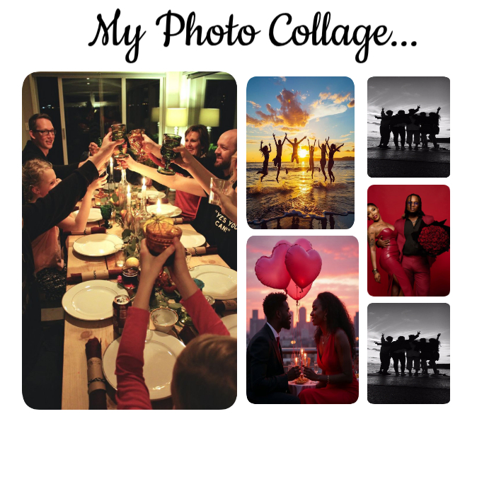 White Photo Collage Instagram Post Template | PosterMyWall