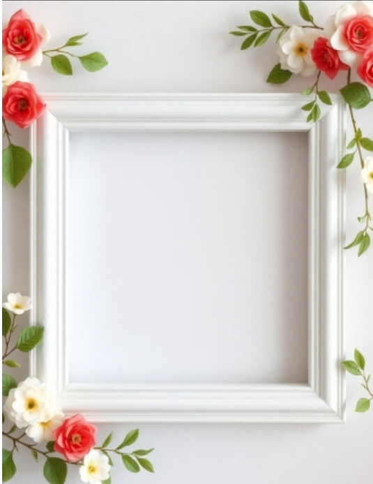 White photo frame template design Flyer (US Letter)
