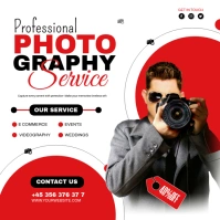 White Photography Service Flyer Template Square (1:1)