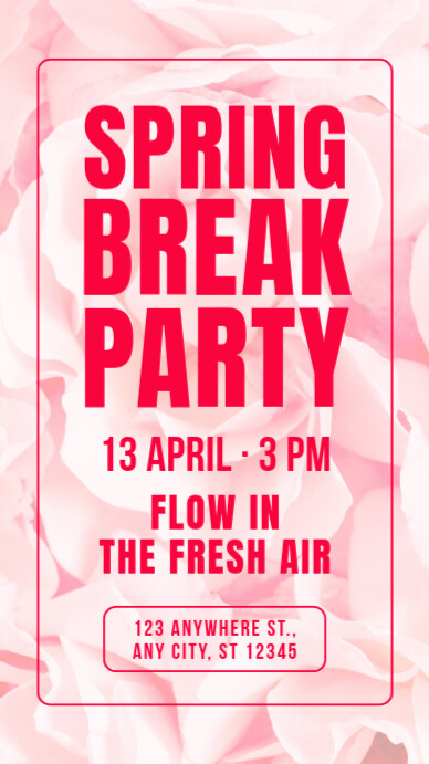 Vs Pink Spring Break Copy of White Pink Floral Typographic Spring Break Celebration Event ...