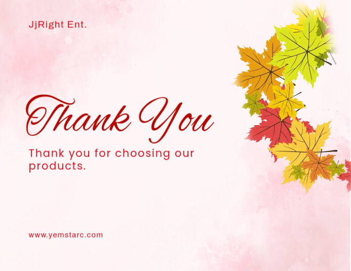 Copy of White Pink Maximalist Thank You For Choosing Our Products Flyer ...