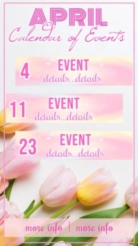 White/Pink  Pastel April Calendar IG Reel template
