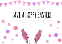 White Pink Purple Dots Easter Wish Post Templ Postcard template