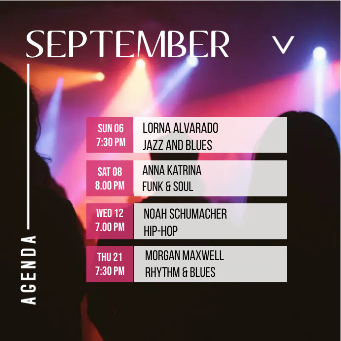 white pink september event template | PosterMyWall