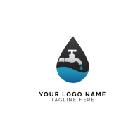 White  Plumbing Fixtures Plumber Company Gene Логотип template