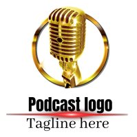 White  Podcast  Logo 徽标 template