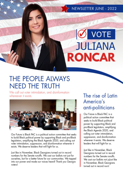 White political newsletter design Template | PosterMyWall