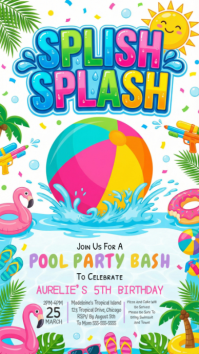 White Pool Party Instagram Story template