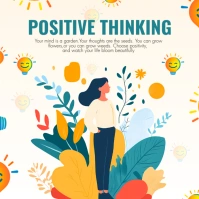White Positive Mindset Motivation Instagram Post Quadrato (1:1) template