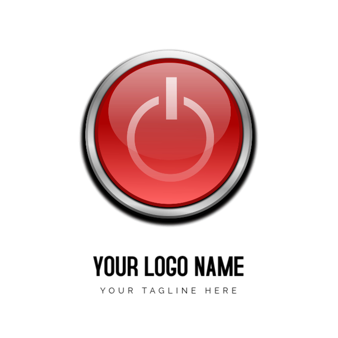 Display Power Button White Modèle White Power Button Logo Logo | PosterMyWall