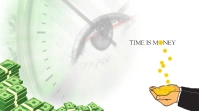 White Powerpoint Economics Time Is Money Background Presentation (16:9) template