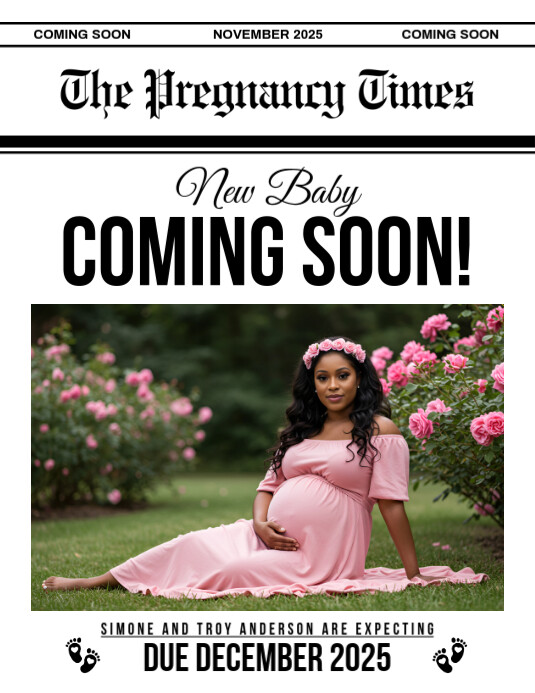 White Pregnancy Flyer (us Letter) template