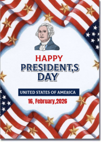 White President's Day Celebration A6 template