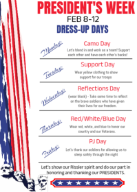 White President's Week Dress-Up Days A6 template