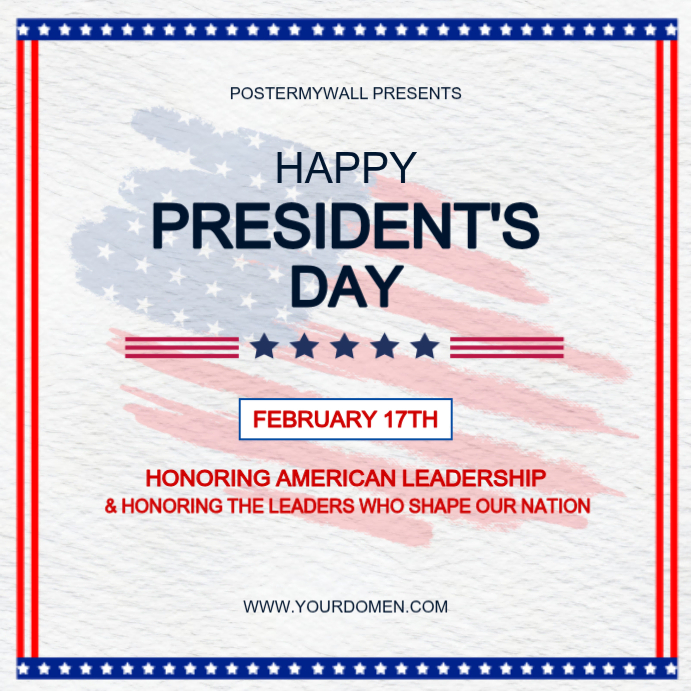 White President's Day Celebration Instagram Post Template | PosterMyWall