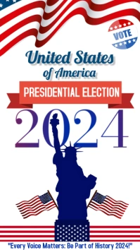 White Presidential Election 2024 Digital Display (9:16) template