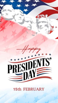 White Presidents' Day Instagram Story Video template