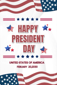 White Presidents Day Celebration Poster Video template