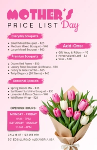 White Price List Tabloid template