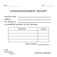 White Printable Acknowledgement Receipt For Businesses Square (1:1) template
