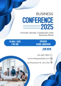 White Profesional Business Conference A5 template
