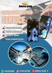 White Profesional Handphone Repair Service A4 template