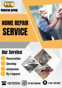White Profesional Home Repair Service A4 template